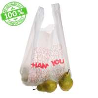 Custom 100 Biodegradable Compostable Material Raw Corn Starch Based Grocery Shopping Carry Eco Friendly Plastic T Shirt Bags