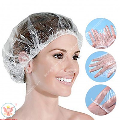 Disposable Plastic Waterproof Shower Cap/ Hair Cap