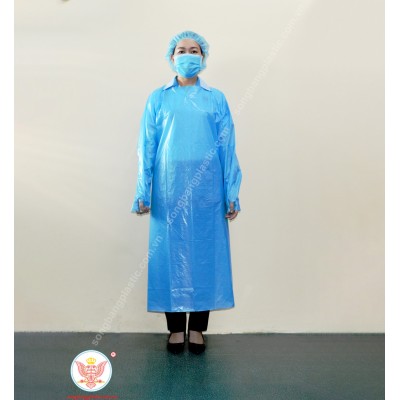 Polyethylene disposable medical cpe isolation plastic pe gown